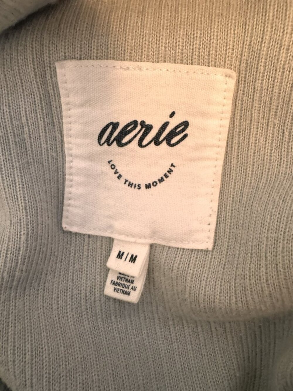 Aerie Textured Henley Hoodie – Taupe – Size Medium - CG0515 - Picture 6 of 6